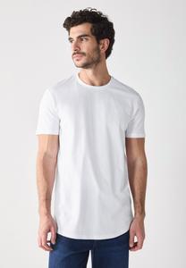 Футболка Pier One LONG CURVED HEM T SHIRT BASIC, Bright White/White