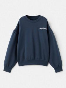 Детский хлопковый свитшот с принтом на спине Mango, Navy