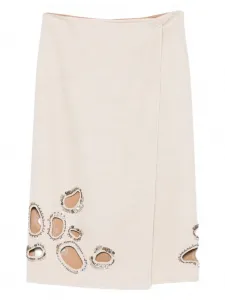 Декорированная юбка миди Fabiana Filippi, нейтральный