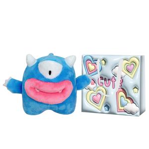 Плюшевый кулон в виде кролика с сосиской во рту высота 15см FKOFR, синий