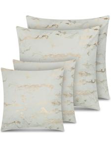 Aspero 4 наволочки с мраморным узором: 2 x 45 x 45 см, 2 x 60 x 60 см, цвет «Каррара», золотистый
