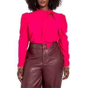 Женская блузка больших размеров Eloquii с драпировкой спереди ELOQUII, цвет Dark Pink