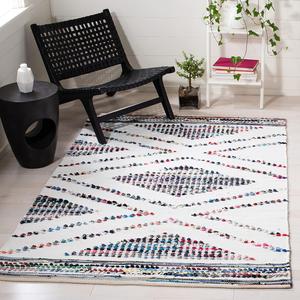 SAFAVIEH, 92 x 153 см, Ковер для декора из коллекции Montauk - Ivory & Black, плоское плетение в марокканском стиле бохо, не линяет и прост в уходе, идеален для помещений с высокой проходимостью: прихожая, гостиная, спальня (MTK816A)