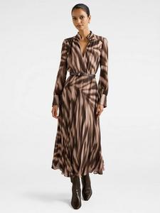 Skyla Petite плиссированное платье миди с длинными рукавами и V-образным вырезом Forever New