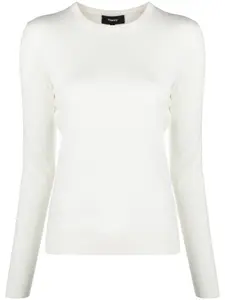 Шерстяной джемпер Theory, белый