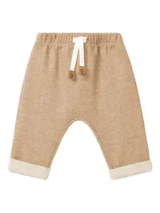 Брюки с ёлочным узором Laranjinha, бежевый