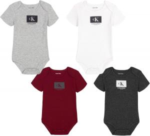 Комплект из 4 боди Calvin Klein для мальчиков, Red Dhalia/Platinum Heather/Bright White/Stealth Heather