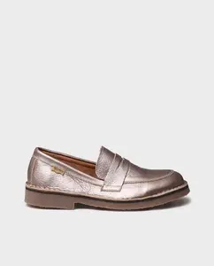 Женские кожаные лоферы на плоской подошве Toni Pons, серебряный