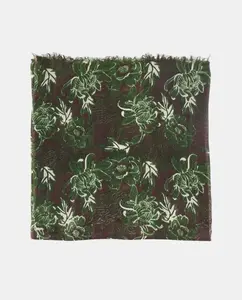 Шерстяной платок с зеленым цветочным узором Abbacino, зеленый