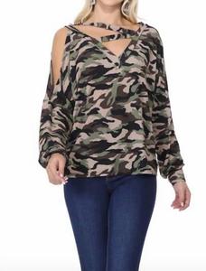 Камуфляжный топ с зигзагообразным вырезом Soina VaVa, цвет camouflage