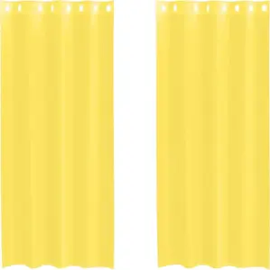 Шторы из вуали с люверсами, 2 шт., желтые vidaXL