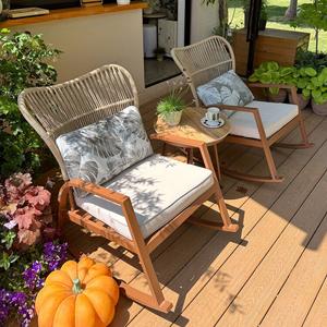 Fantasy Кресло-качалка из ротанга aisha [brown] 2 шт + столик
