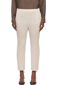 Pleats Please Issey Miyake Бежевые брюки ежемесячного цвета, июль