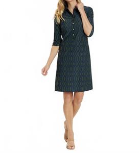 Платье Susanna в марокканском узоре, цвет морской лоден JUDE CONNALLY, темно-синий