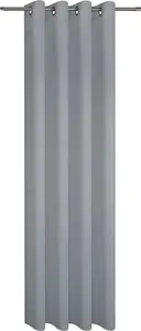 Штора с люверсами и тиснением, ширина = 140 см, высота = 235 см, декоративная ткань блэкаут, однотонная, серебристая Gerster