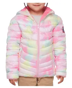 Детская легкая куртка-пуховик с реверсивным дизайном для девочек Rokka&Rolla, розовый