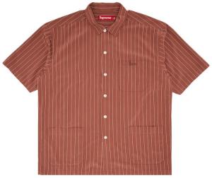 Пижамная рубашка Supreme в полоску с короткими рукавами, коричневая