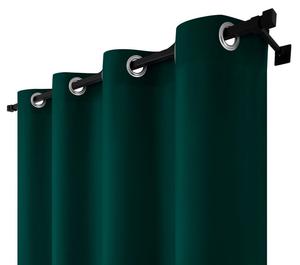Непрозрачная штора с люверсами, размеры: 140х240 см, цвет: темно-зеленый. Voppi