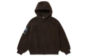 Женская толстовка с капюшоном, кардиган средней длины Kappa, темный коричневый коричневый-6536