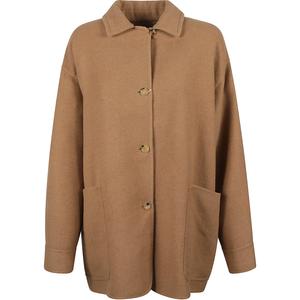 Макс Мара Пальто с воротником и застежкой на пуговицы MaxMara, верблюжий