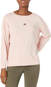 Женская футболка с длинным рукавом и принтом логотипа Tommy Hilfiger, Rosewater