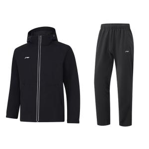 Мужской повседневный спортивный комплект от Li Ning (2 предмета)., черный top+черный pants