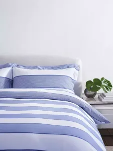 Комплект пододеяльников Jasper Conran London Pinstripe Jacquard Duvet, цвет blue/white