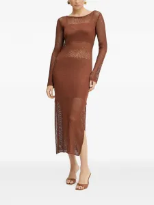 Вязаное платье с длинными рукавами Fracomina, коричневый