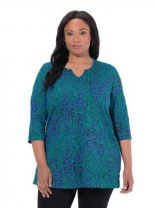 Ulla Popken Длинная футболка лазурно-голубого цвета