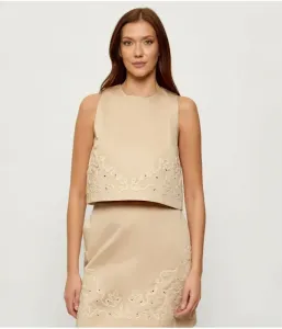 Блузка C_Balemba cropped fit Boss Orange, бежевый