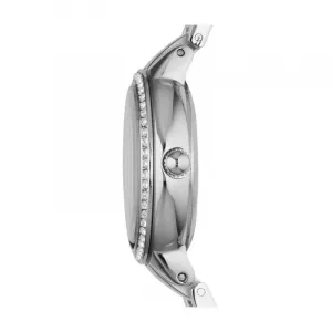 FOSSIL Наручные часы Quartz Movement, браслет из нержавеющей стали, 30 мм, серебристый циферблат, женские часы, водонепроницаемость 50 м