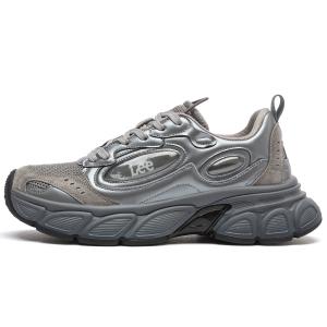 Спортивная обувь, износостойкая, увеличивающая рост, низкие, массивные, мужские кроссовки Lee, Dark Gray