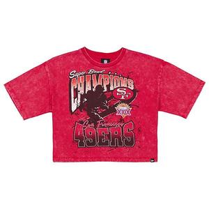 Женская футболка San Francisco 49ers cropped boxy sport classics mineral wash New Era