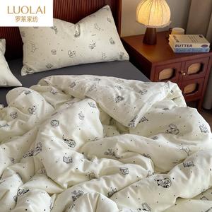 LUOLAI HOME Комплект постельного белья из 4 предметов, простыня на резинке 180 см, цвет Huanxiang Mao Hei, класс A, детский хлопок