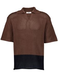 COMMAS рубашка поло в технике кроше, коричневый