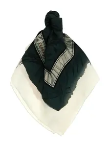 Шелковый шарф с цветочным принтом Ferragamo, зеленый