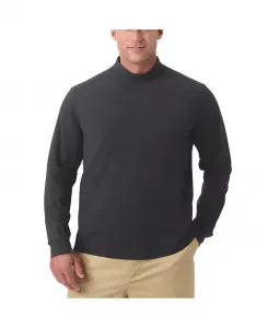 Мужская футболка с длинным рукавом и воротником-стойкой из хлопка KingSize, черный