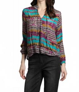 Тай-дай блуза с запахом в фиолетовой гамме APNY