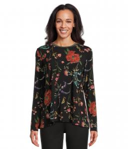 Футболка Johnny Was The Janie Favorite Long Sleeve Crew Neck Swing Tee, цвет Mayra Schiffli