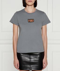 Футболка женская Pinko с контрастной надписью, серый