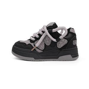 Wahaha Износостойкие лоу-топ скейтборд кроссовки унисекс черно-серые, цвет Black Gray