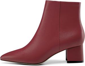 Женские ботинки Castamere с широким каблуком, заостренным носком, на молнии, высота каблука 5 см, Wine Red