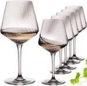 Набор из 6 бокалов для белого вина IMPERIAL Chardonnay объемом 570 мл. Бокалы для белого вина изготовлены из хрустального стекла. London - ребристый бокал для вина с длинной ножкой и тонким ободком. IMPERIAL glass