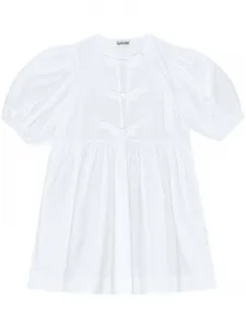 Поплиновое платье мини GANNI, белый