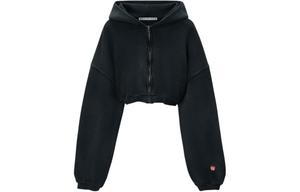 Застёгивающаяся на молнию укороченная худи Alexander Wang, черный
