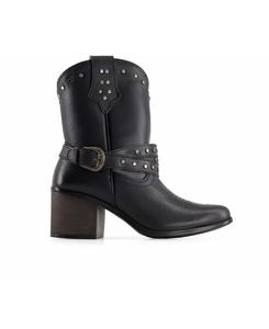 Женские кожаные сапоги в стиле вестерн с пряжкой Forastero, Black