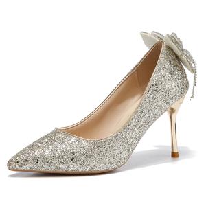 Женские туфли на высоком каблуке шампань Little Red Man, Champagne