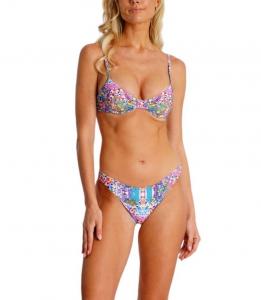 Женский бикини-комплект из двух частей с цветочным принтом La Moda Clothing, Green