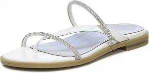 Женские сандалии Vionic Citrine Prism Flat Comfort - удобные шлепанцы для ходьбы с поддерживающей стелькой и амортизирующей подошвой для поддержки свода стопы, доступны в средних и широких размерах, белый
