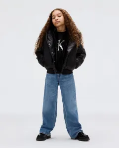 Детское пальто с атласной отделкой Calvin Klein, черный